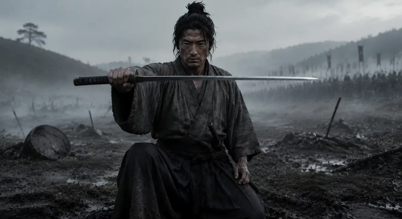 Video, scene 04 one turn: the samurai draws and turns in one fast move