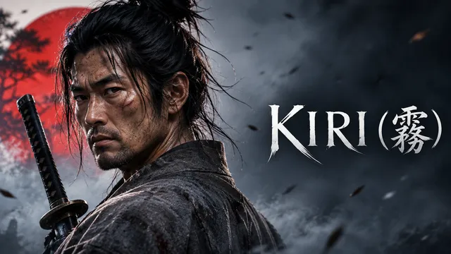 Title card: Kazuo beside the title KIRI
